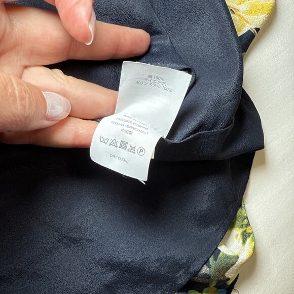 J Crew Tropical Floral Long Sleeve Button Preppy Feminine SILK Dress Womens Sz S - Picture 10 of 13